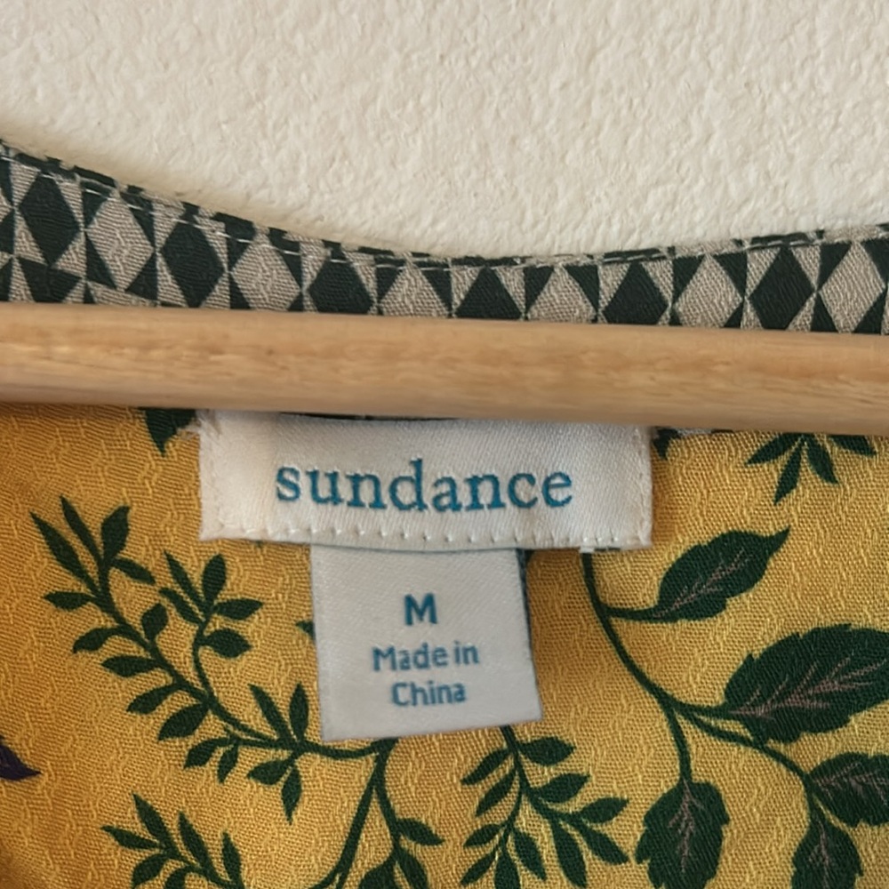 Sundance Floral Patterned Ruffle Color Block Top - Picture 3 of 5